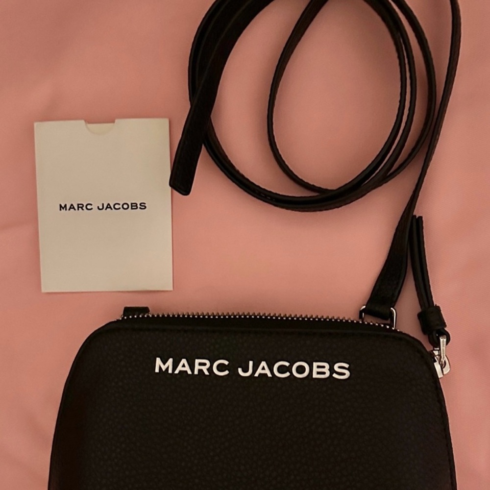 NWT! Marc Jacobs Black Small Pebbled Leather Crossbody Bag - Picture 2 of 9
